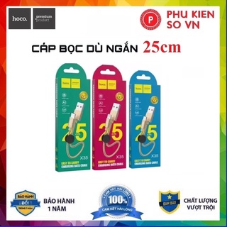 Cáp Sạc IP💝DÂY DÙ💝Dây Sạc Hoco X35 Cáp Sạc Ngắn 25cm Hỗ Trợ Sạc Nhanh 2.4A Cho IP/Micro USB/Type-C