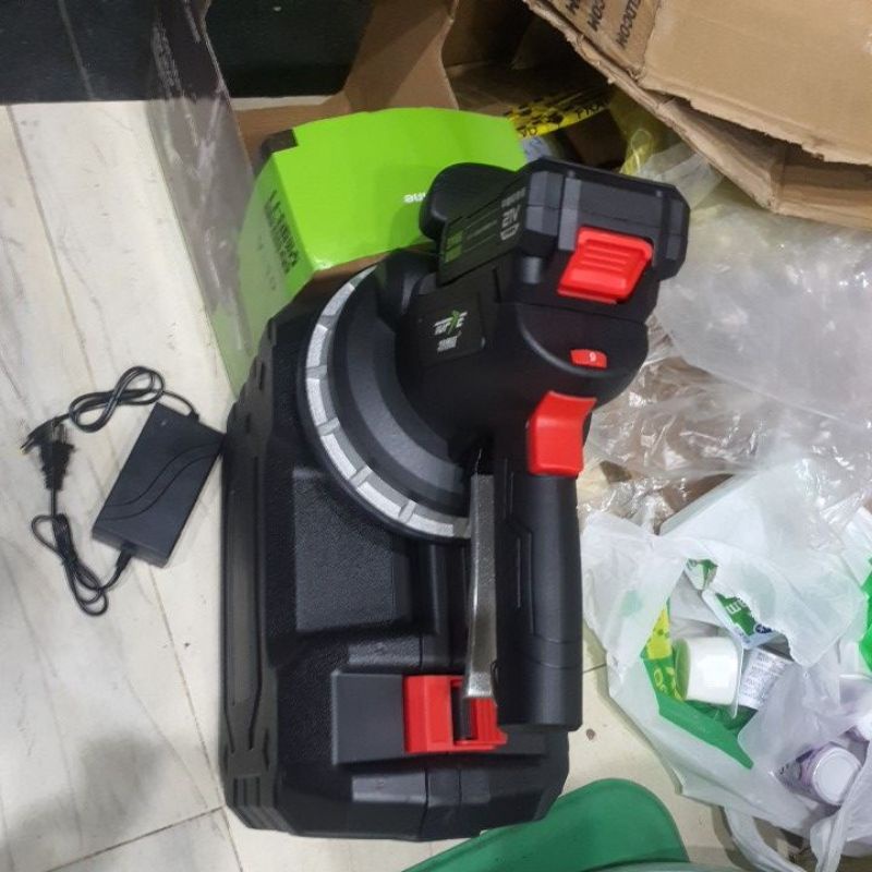 Máy Ốp Rung Hít Gạch 2 Chức Năng TOPVEL V-10 - Pin Dày 21V 5 Cell