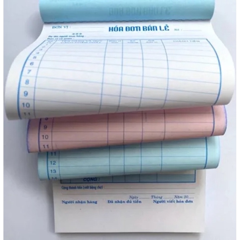 Sổ hóa đơn bán lẻ Nhã Yến 3 liên - 16x20cm