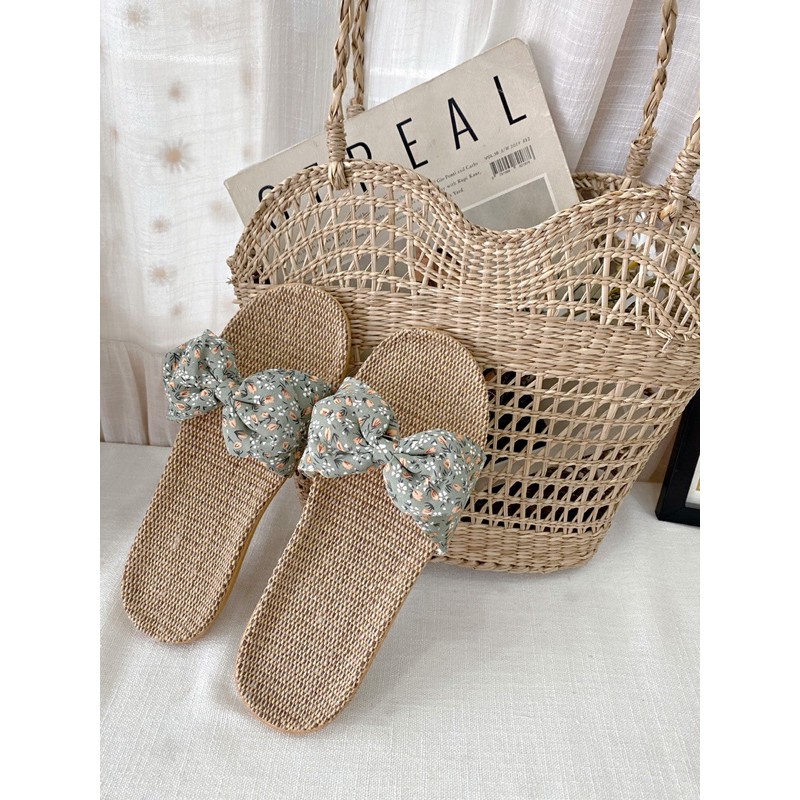 Dép Cói Nơ Bi Nhỏ Shoes Paradise, dép cói siêu nhẹ và êm đi du lịch,trong nhà,văn phòng,đi chơi...