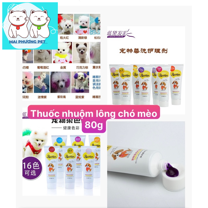Nhuộm lông thú cưng  Brooklyn đủ màu sắc dạng tuýp 80gr