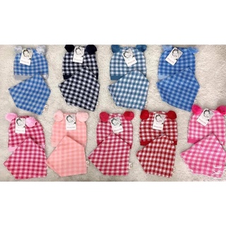 [Xả kho] Set mũ len yếm len ca rô hãng Momma baby