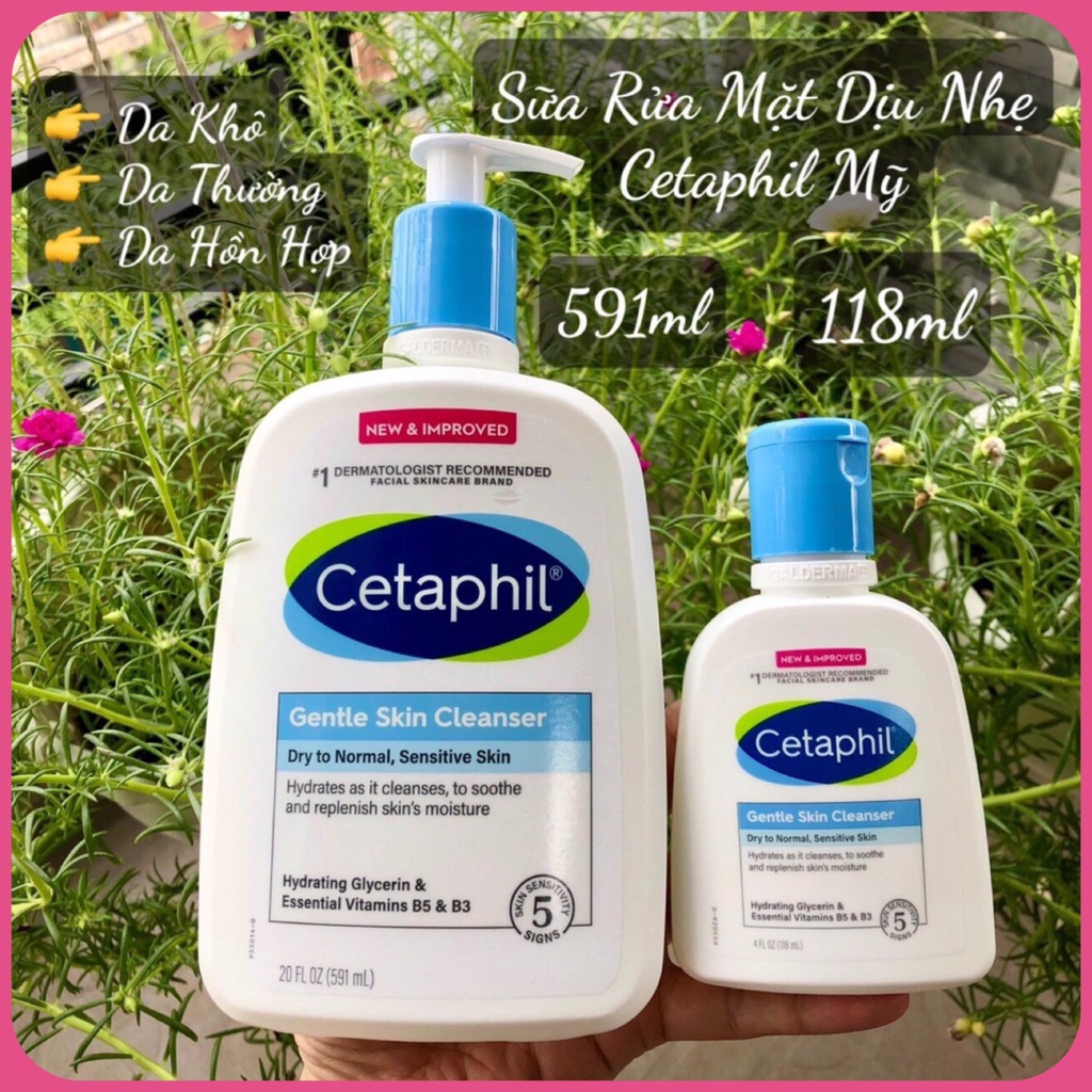 Mẫu Mới Sữa Rửa Mặt Sữa Tắm dịu nhẹ Cetaphil Gentle Skin Cleanser Mỹ 118ml - 591ml Face & Body HỎA TỐC