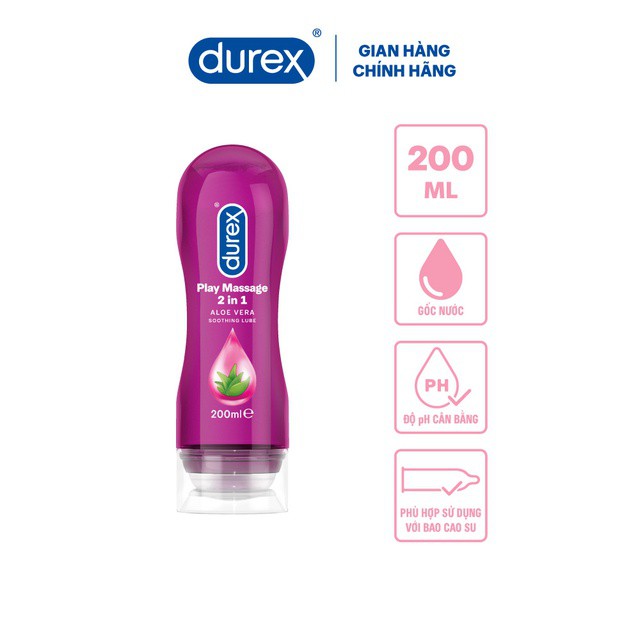 [Chính Hãng Durex] Gel bôi trơn cao cấp Durex Play Massage 2 in 1 200ml