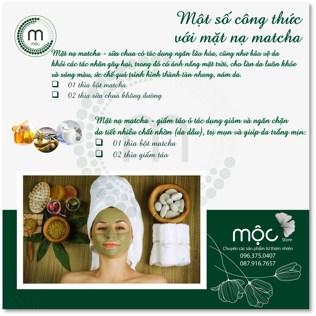 Bột Trà Xanh Matcha Nhật Bản đắp mặt nạ nguyên chất từ thiên nhiên 100ml handmade | BigBuy360 - bigbuy360.vn