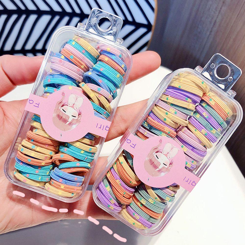 Dây Buộc Tóc Co Giãn Họa Tiết Hoa / Trái Cây Màu Sắc Ngọt Ngào Xinh Xắn Cho Nữ WMES15H