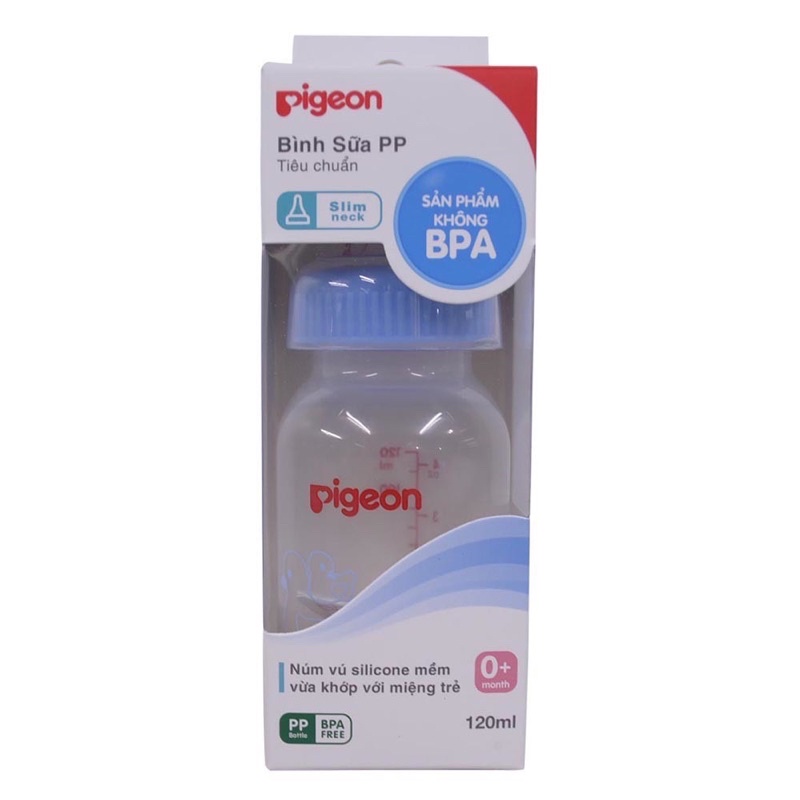 Bình sữa Pigeon PP tiêu chuẩn hình vịt 120ml/hình voi 240 ml (BPA Free)