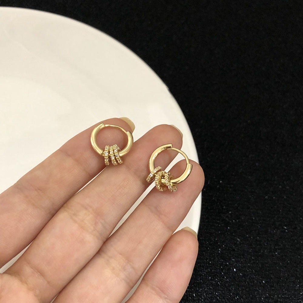 Hoa tai khoen tròn bằng hợp kim mạ phong cách cổ điển sành điệu cho nữ