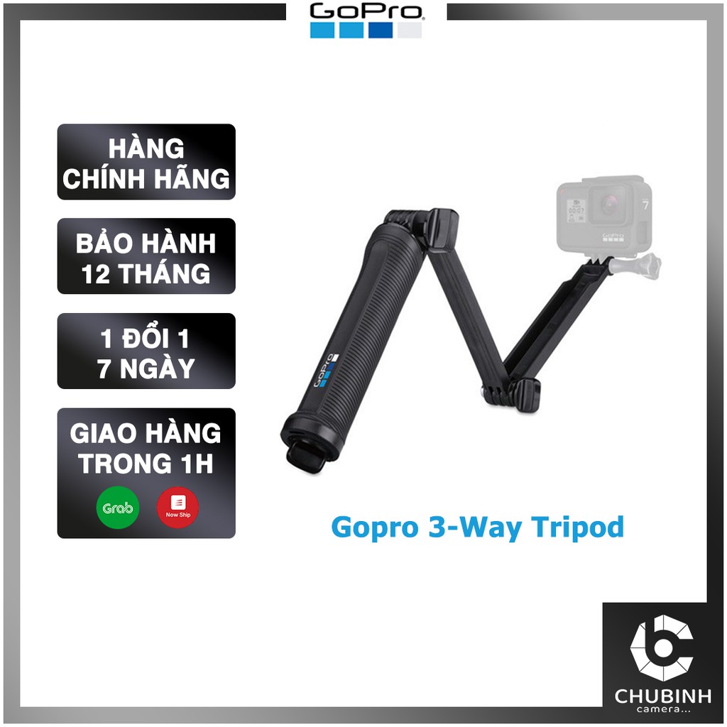 Gậy 3 khúc gắn Gopro | Gopro 3 Way Grip - Arm - Tripod | Chính Hãng