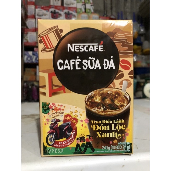 Cà phê sữa đá Nescafe hộp 10 góix24g