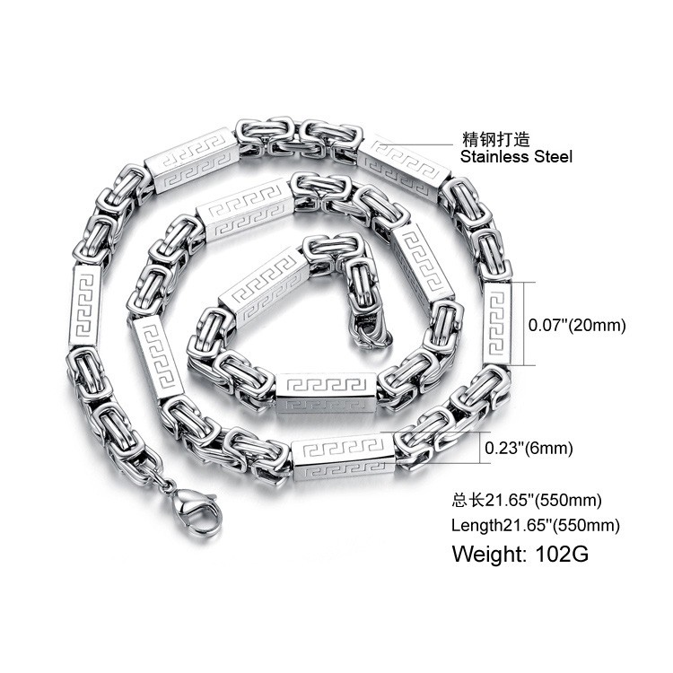 Dây chuyền inox nam ziczac - MN03