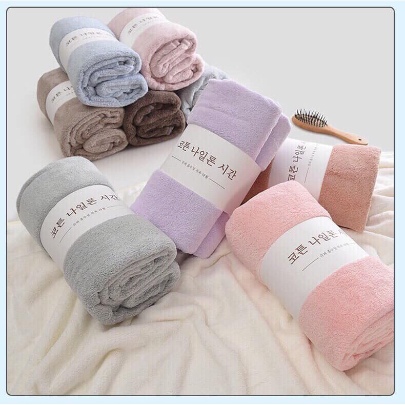 Khăn Tắm Hàn Quốc Cao Cấp - Cotton Siêu Mềm Mịn (Giao Màu Ngẫu Nhiên)