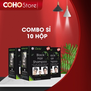 10 hộp Dầu gội nhuộm tóc đen thảo dược DEXE