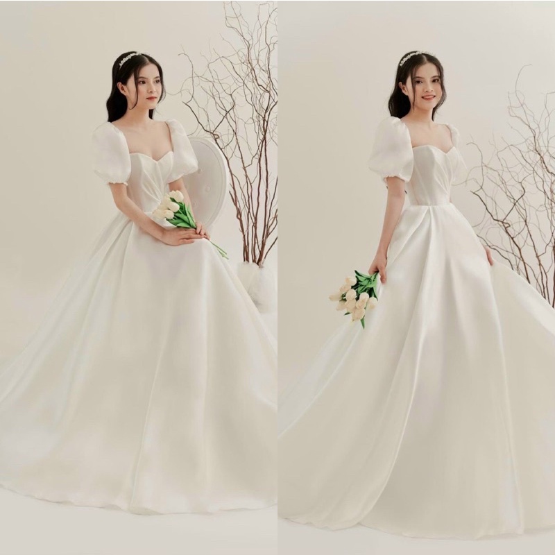 ĐẦM XOÈ MẶC CƯỚI TÂY PHỒNG XẾP LY full size S/M/L/XL ( ẢNH VÀ VIDEO DO CHỦ SHOP TỰ CHỤP 10000%)