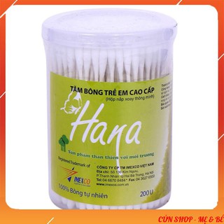 Tăm bông Hana trẻ em lõi giấy cao cấp loại 100 cây - 200 cây