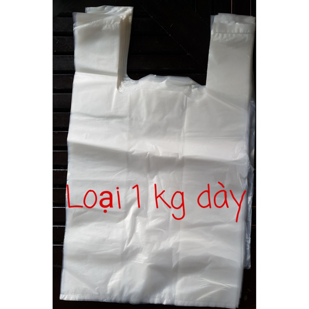 Túi xốp trắng có 2 quai - Bao Đựng Đồ trắng Gai Dày - Bọc Nilong Loại 1 kg - Chị Vịt Shop
