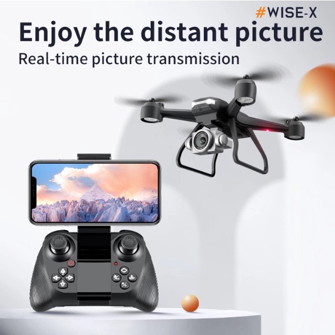 Máy bay FLYCAM Drone V14 Wise-X 1080P quay phim Full HD 2 CAMERA 2.4GHZ góc quay rộng 120 độ, chống rung quang học