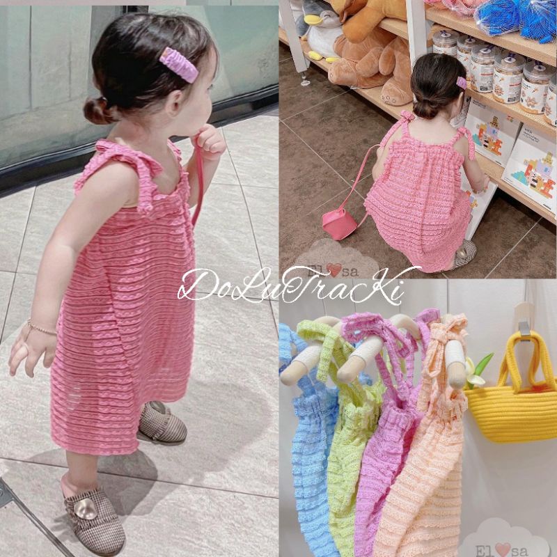 Váy ren dây buộc xinh xắn bé gái