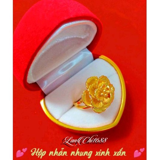 😍 Hộp nhẫn nhung tim dùng đựng nhẫn cưới, quà tặng