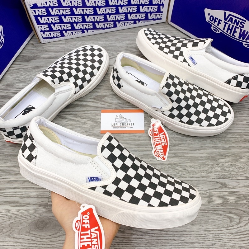 [Video_Ảnh Chụp Thật] Giày thể thao Vanss caro cao cấp nam nữ, giầy lười caro hot hit