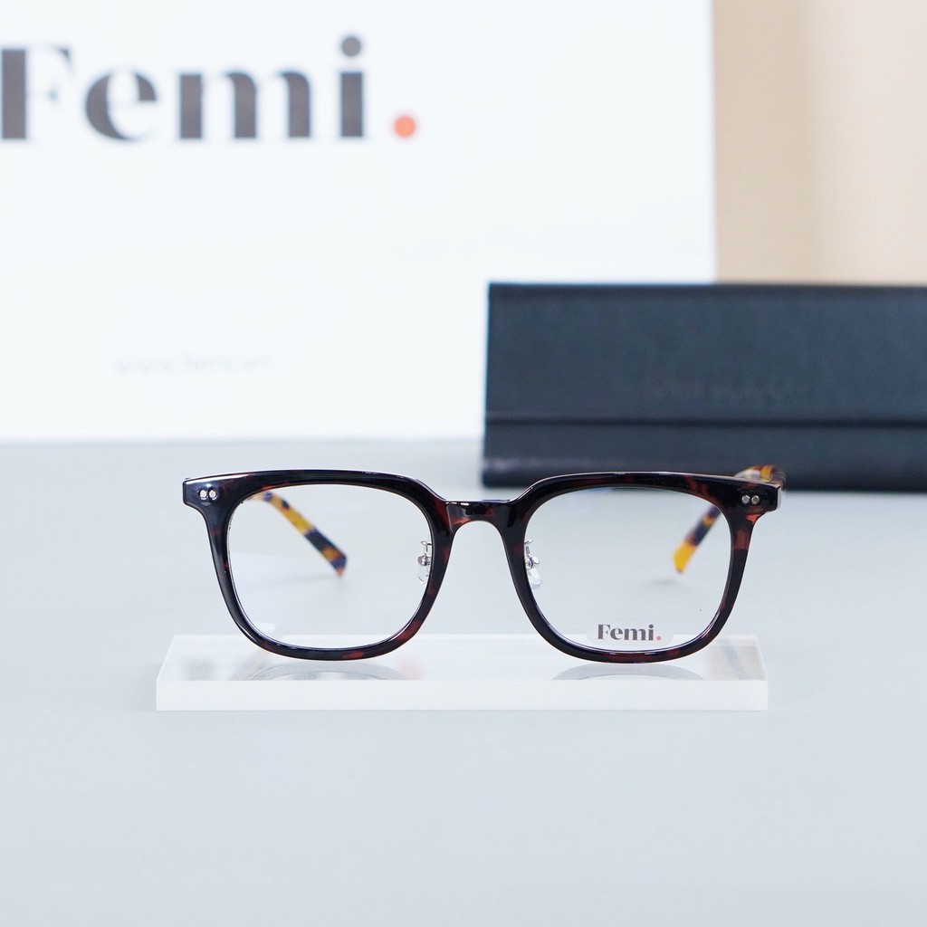 Gọng kính cận vuông Femi Baker mắt kính nam nữ chống ánh sáng xanh | BigBuy360 - bigbuy360.vn