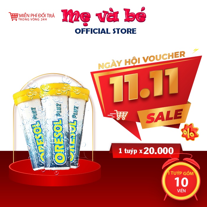 Viên sủi Oresol Pluz giúp cơ thể bù nước và điện giải (10 viên)