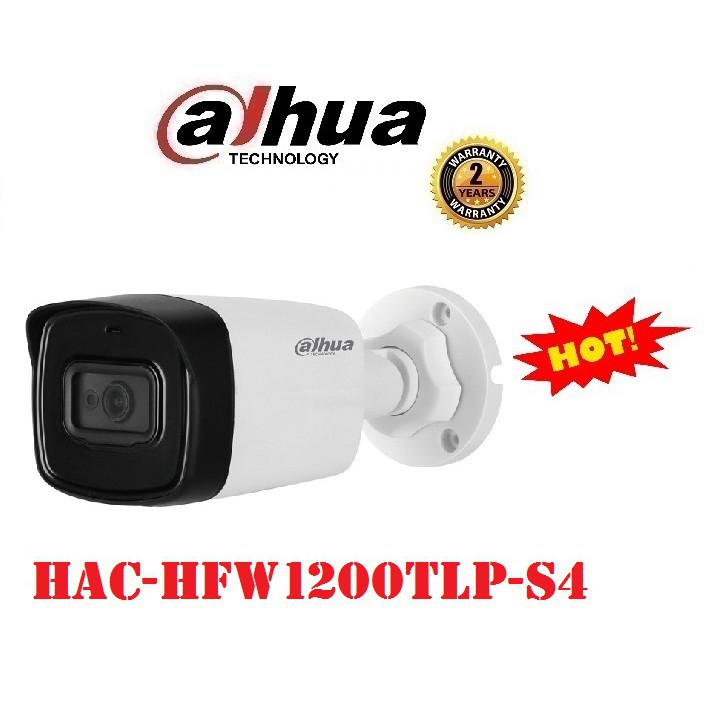 Camera Dahua thân DH-HAC-HFW1200TLP-S4 (2mp) vỏ nhựa - hàng chính hãng DSS bảo hành 24 tháng