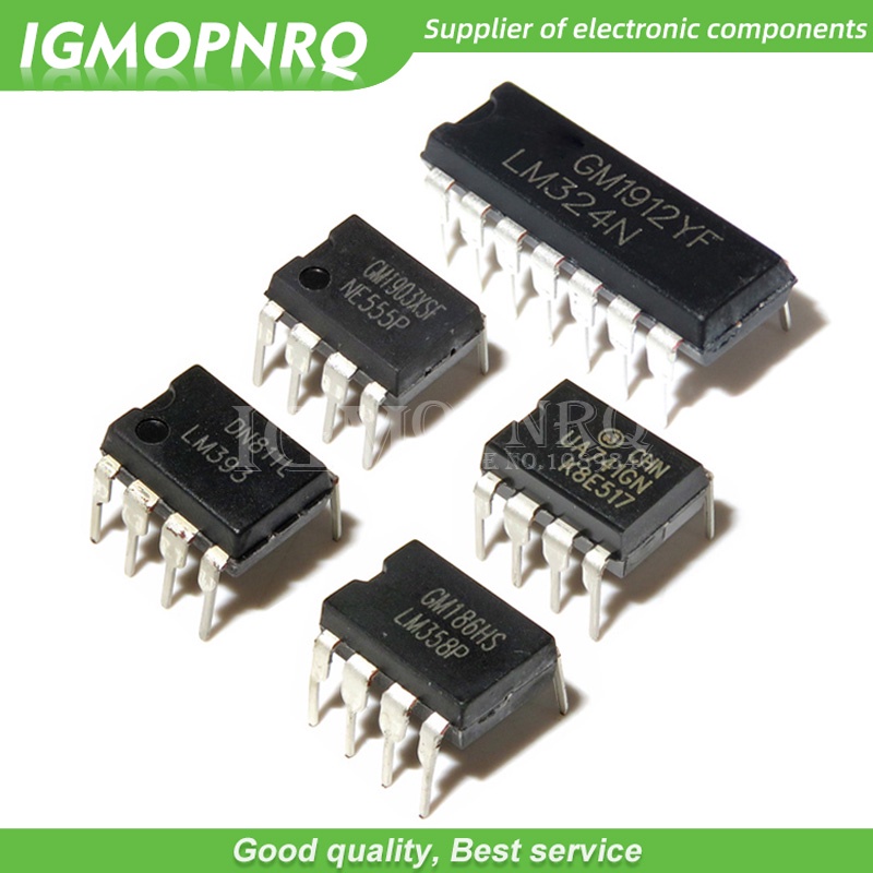 Bộ 20 Bảng Mạch Khuếch Đại Âm Thanh UA741 LM324 LM393 LM339 NE555 LM358 DIP LM358N LM324N LM339N LM393N NE555P UA741CN Mới