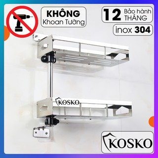 Kệ gia vị phòng bếp inox 304, xoay 180 độ (2 tầng) Siêu đẹp - siêu bền - siêu tiện dụng