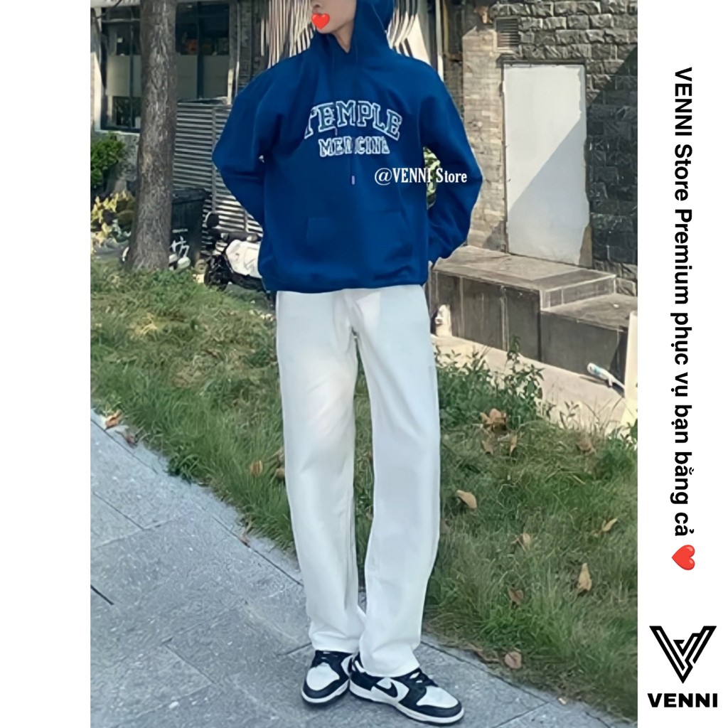 Quần jean VENNI nam nữ ống rộng quần kaki dáng suông màu trắng - QKK02 | BigBuy360 - bigbuy360.vn