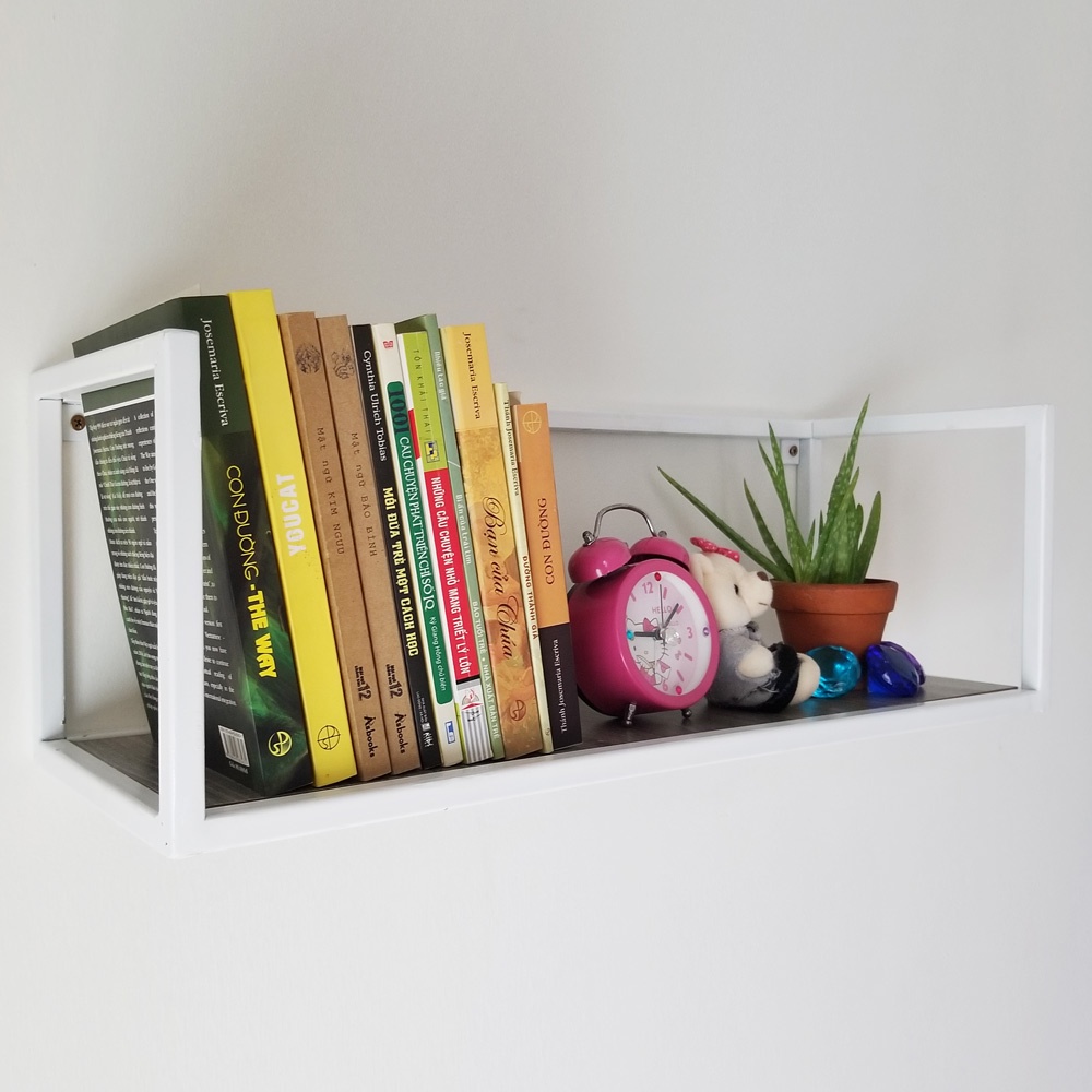 Kệ sắt hộp treo tường vuông đơn 60x20x20 decor nội thất tự lắp 2022