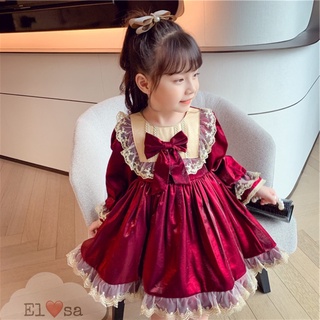 Váy bé gái 💟 💟 váy nhung phối ren công chúa vintage 💟 💟