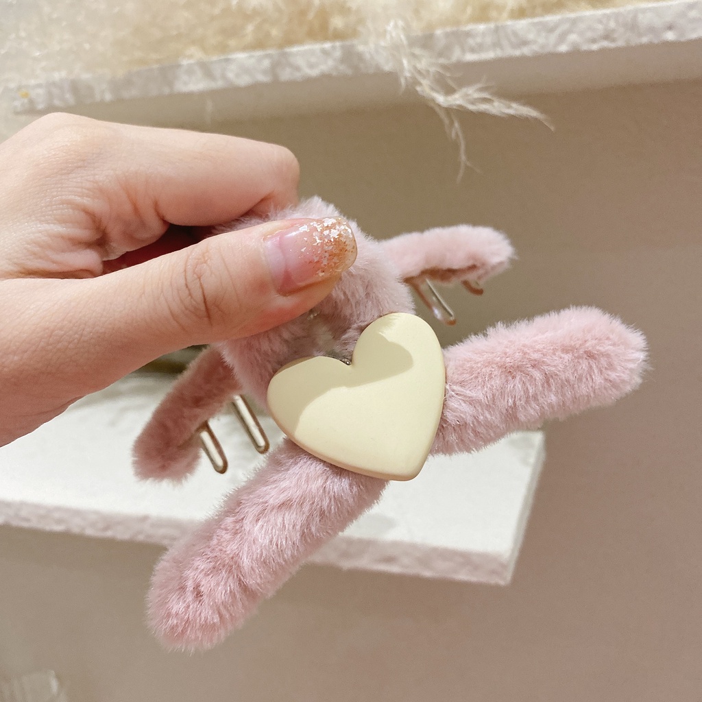 Kẹp Tóc Hình Cá Mập Phối Lông Nhung Cao Cấp Kiểu Mới