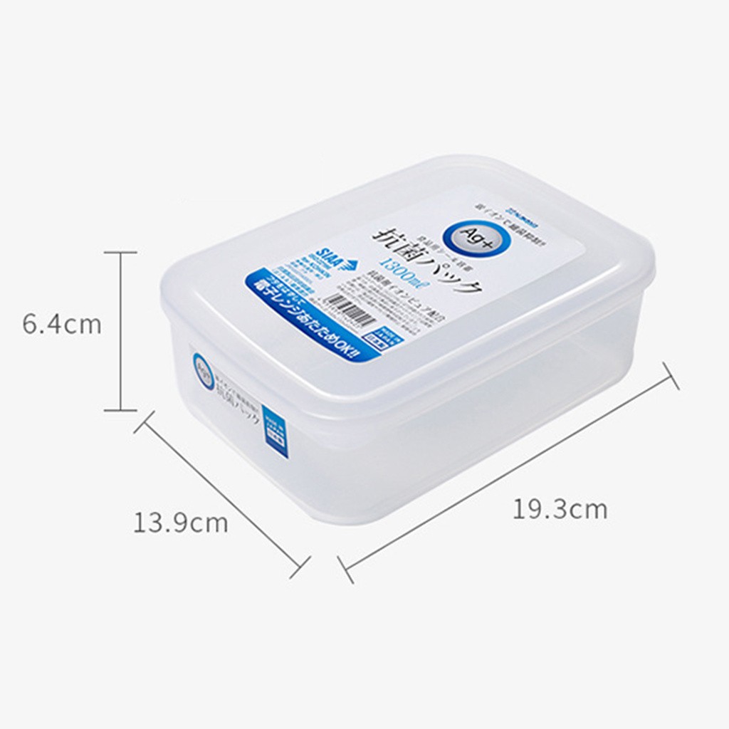 Hộp nhựa nắp dẻo, kháng khuẩn 1,3L Nakaya