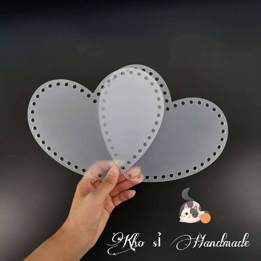 [ FREESHIP 50K ] Mica trái tim nhọn đầu chuyên làm túi xách handmade (1 tấm)