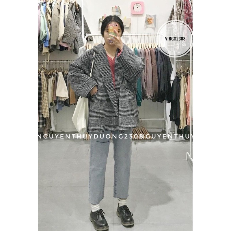 [Ảnh thật/Video]Áo khoác dạ phong cách ulzzang/Áo khoác dạ túi vát Quảng Châu | BigBuy360 - bigbuy360.vn