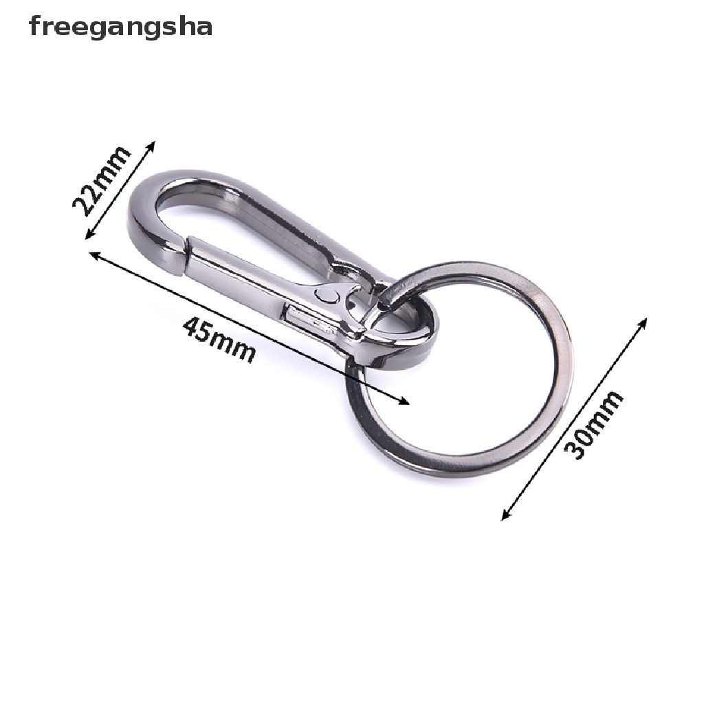 [FREG] 2pcs Stainless Steel Keychain Buckle Anti-lost Waist Belt Clip Keyring Buckles FDH