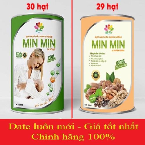 [date mới] Ngũ Cốc Lợi sữa và Dinh Dưỡng Min Min loại 29 hạt và 30 hạt + GRANOLA (hàng chính hãng)