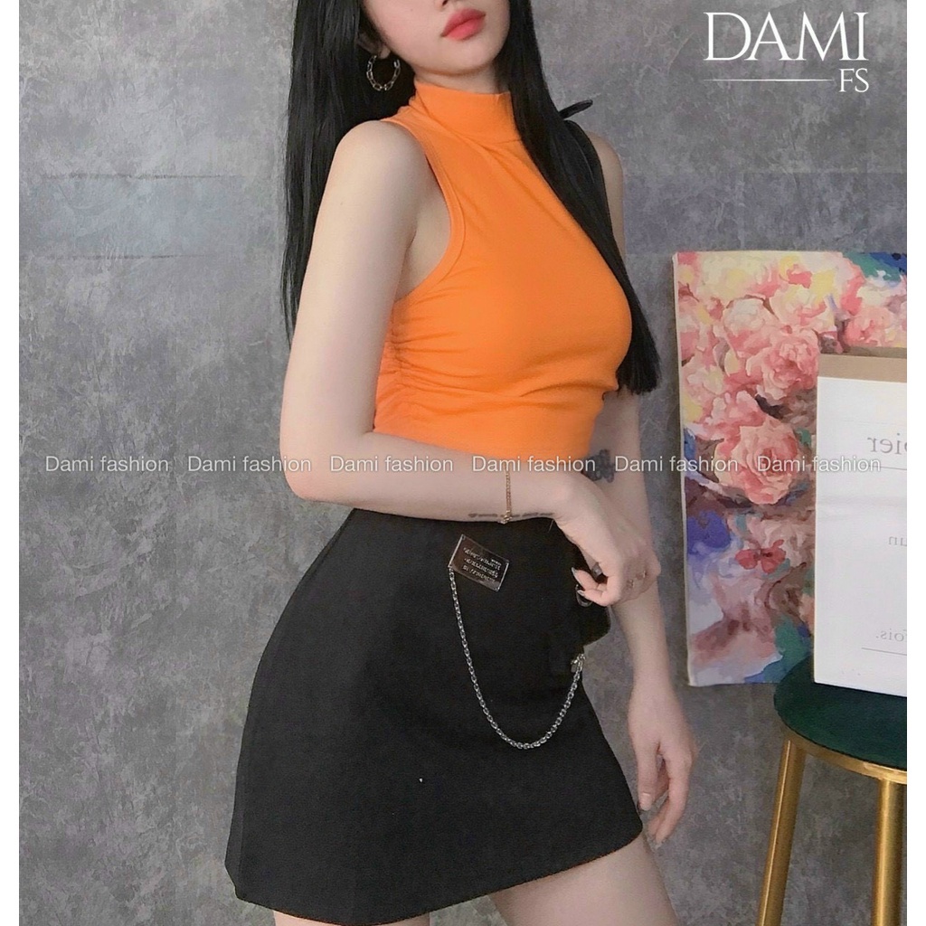 Áo kiểu nữ, áo nữ thun borip thắt dây hông cổ tròn nhiều màu freesize 45-48kg alohashop91