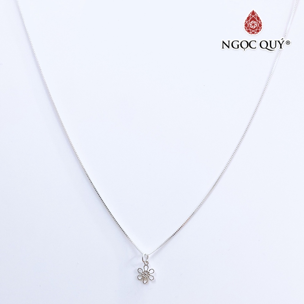Dây chuyền bạc mặt hoa 6 mặt - Ngọc Quý
