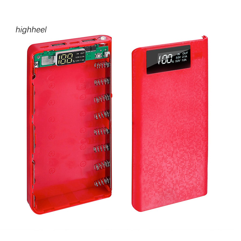 【OPHE】Portable 18650 Battery Charger USB Type-C LCD Display DIY Mobile Power Bank Case