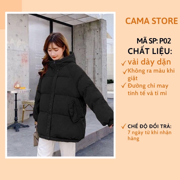 Áo phao béo nữ tháo mũ phong cách hàn quốc CAMA STORE P02 | BigBuy360 - bigbuy360.vn