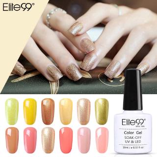 Elite99 6PCS Bộ sơn gel đầy màu sắc Ngâm Tắt UV LED Sơn móng tay Vecni Sơn lót Gel đánh bóng Salon làm móng 10ML