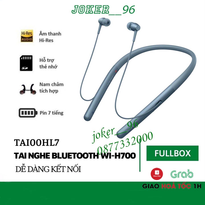 Tai Nghe Quàng Cổ Thể Thao WI-H700, Tai nghe Bluetooth Pin Siêu Khỏe, Chống Ồn, Có Mic Đàm Thoại, Hỗ Trợ Thẻ Nhớ
