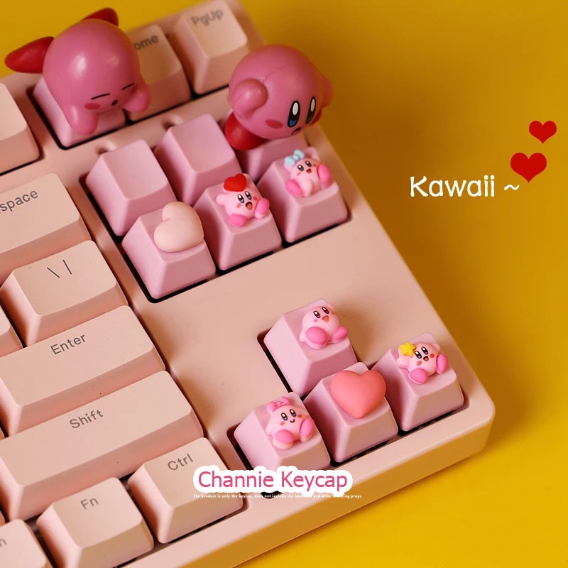 Keycap Phím Lẻ Kirby Đáng Yêu Siêu Xinh PBT ABS