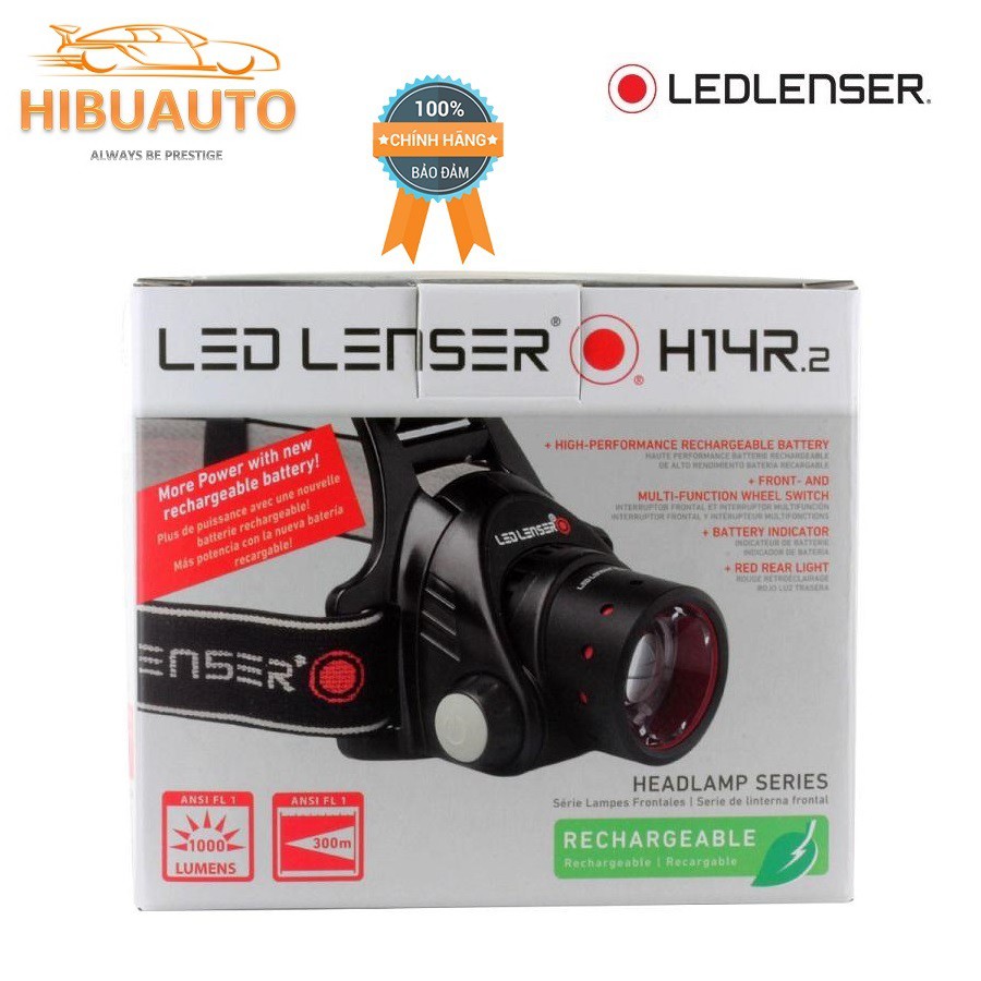 [CAO CẤP] Đèn Pin Đội Đầu LEDLENSER H14R2 Siêu sáng,chống nước, tùy chính góc soi, kích thước nhỏ, đầu đèn bằng kim loại