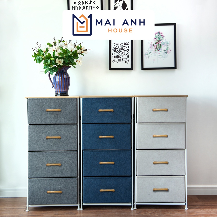Tủ đựng quần áo đa năng 4 tầng Mai Anh House, vải Oxfort 600D, khung sắt tĩnh điện