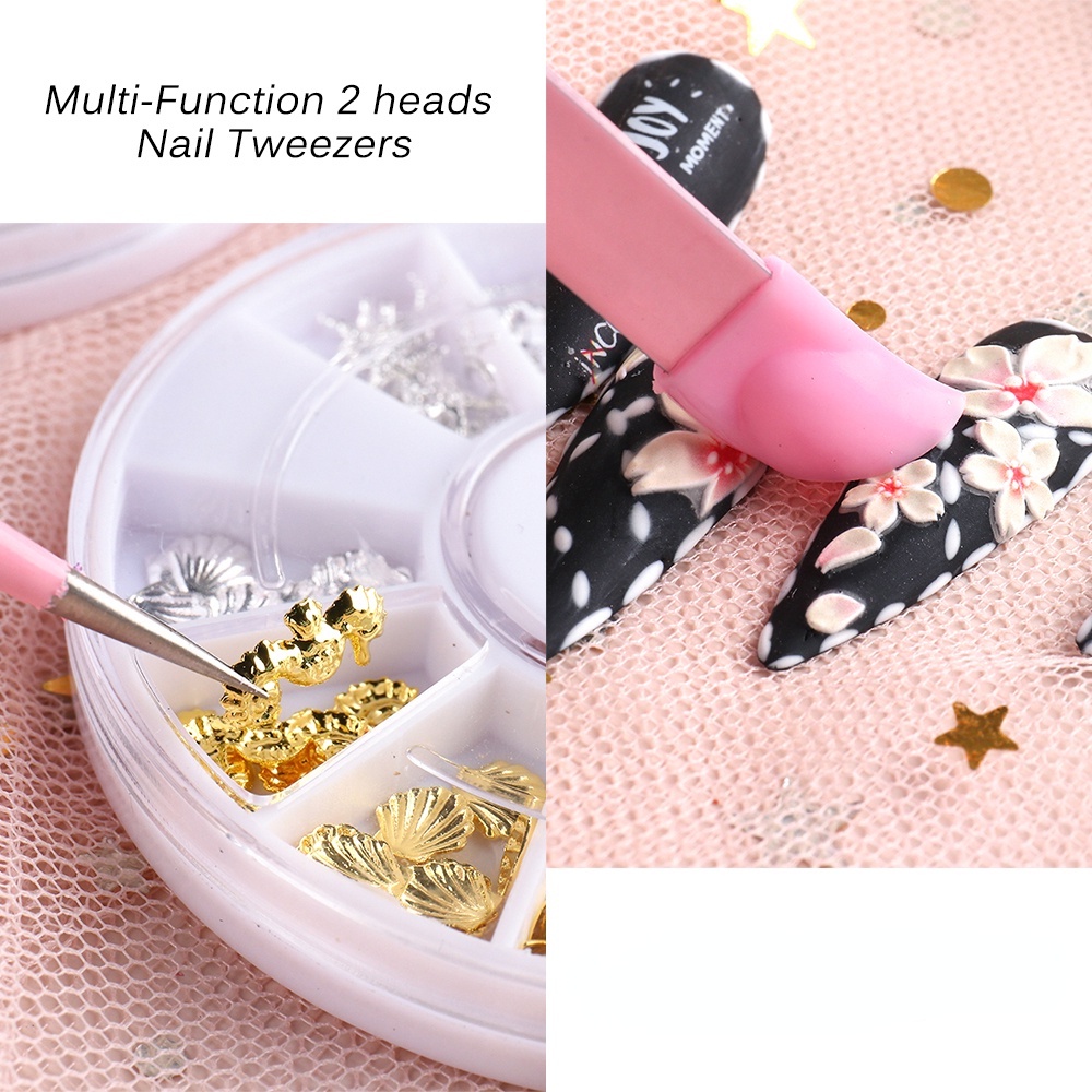 1 Nhíp Hai Đầu Silicone Đính Đá Trang Trí Móng Tay 3D DIY