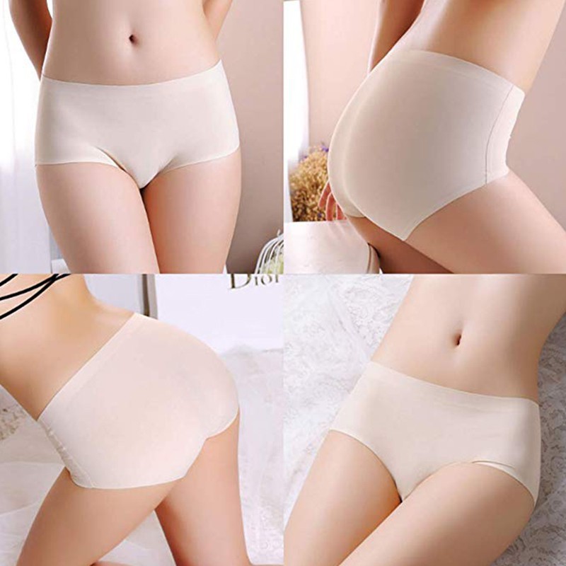 Quần Lót Lụa Không Đường May Size Lớn Quyến Rũ Cho Nữ Chất Vải Mỏng Mát Mịn Màng Kháng Khuẩn Cao Cấp Co Dãn Thoải Mái