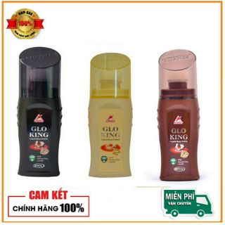 Xi nước đánh giày Malaysia Glo king đen, nâu, ko màu, xi đánh áo da đen